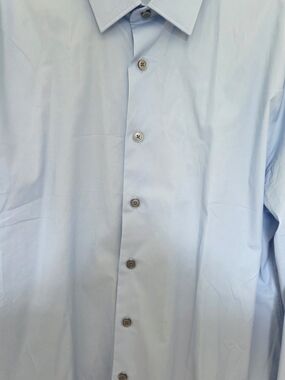 Express Men's Pale Blue Dress Shirt - Button Front